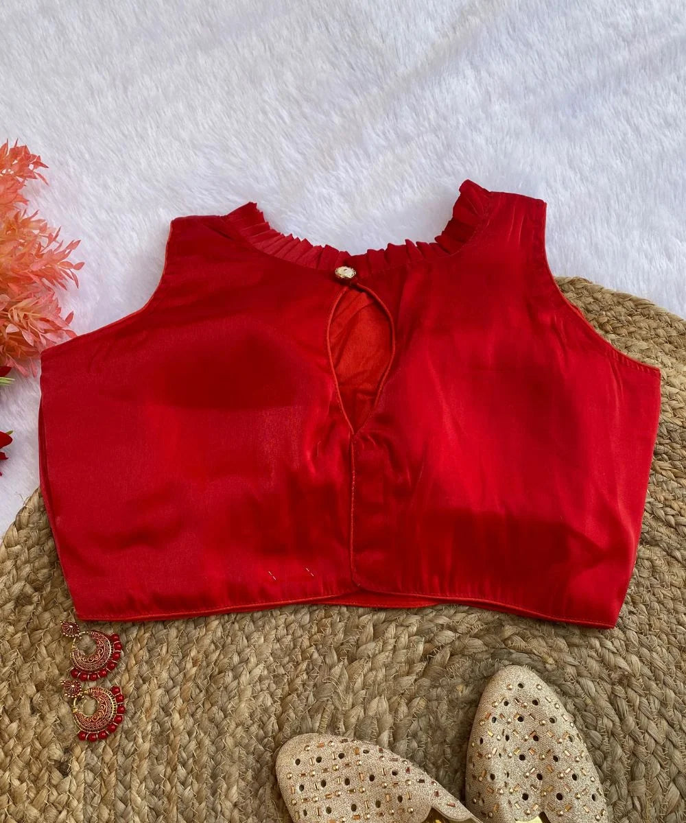 Ruby Red Self-Designed Blouse