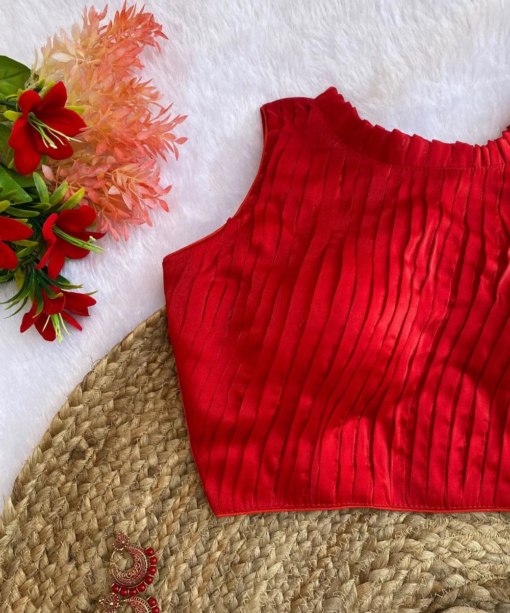 Ruby Red Self-Designed Blouse