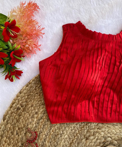 Ruby Red Self-Designed Blouse