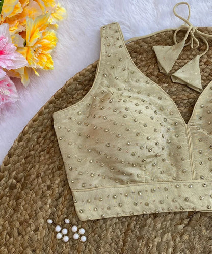 Beige Colored Embellished Blouse