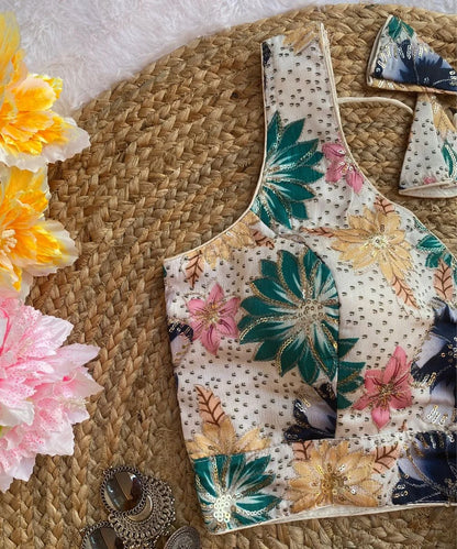 White Floral Printed Blouse