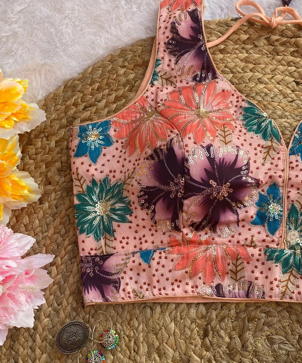 Pink Colored Floral Printed Blouse