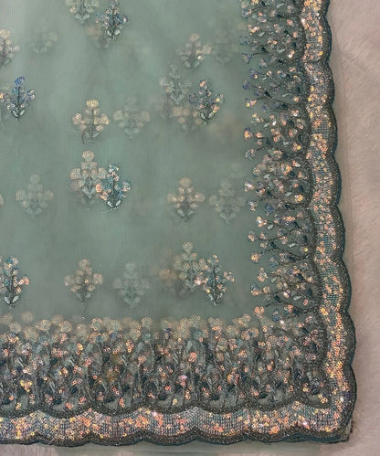 Blue Bloom Net Saree