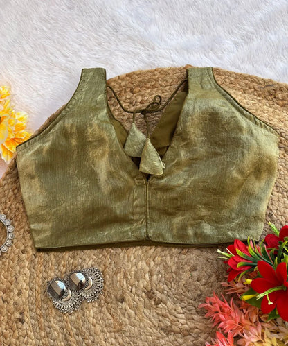 Moss Green Sleeveless Blouse