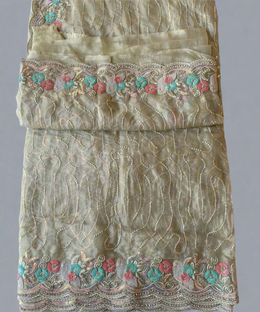 Pastel Green Floral Saree