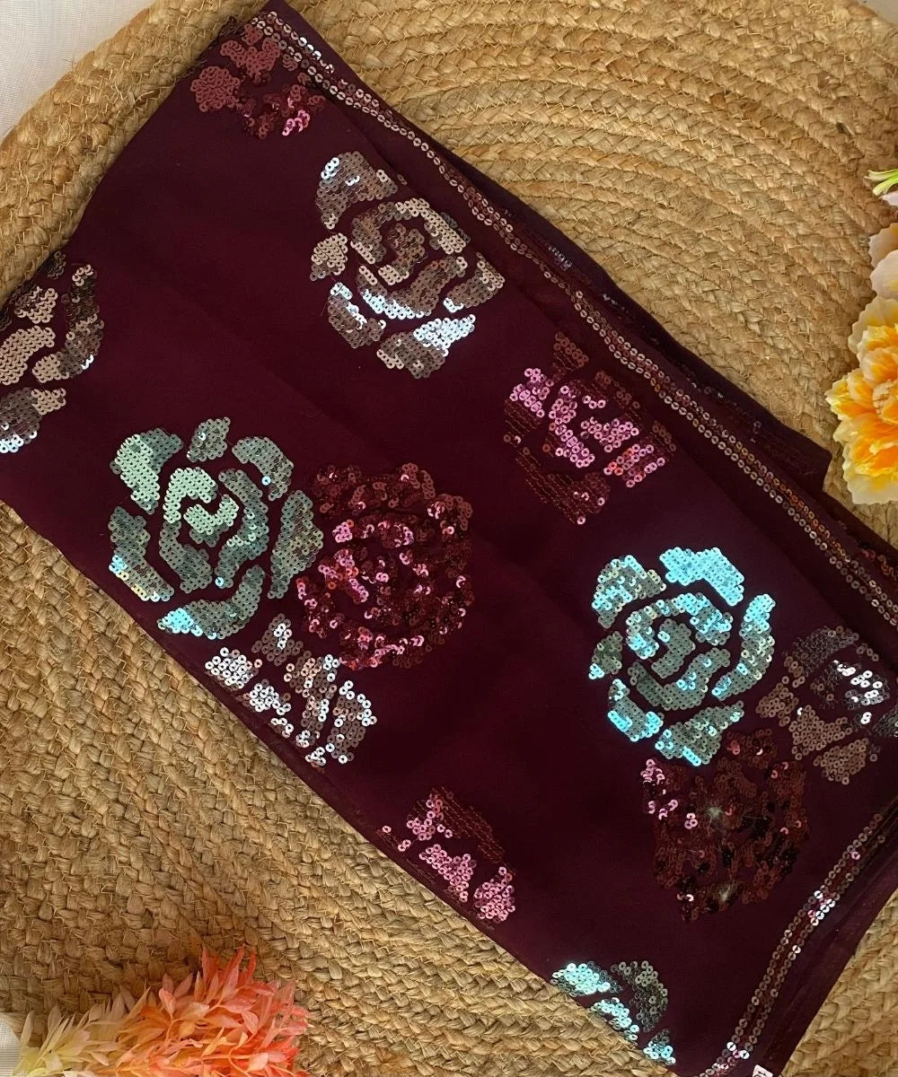 Sequin Rose Saree