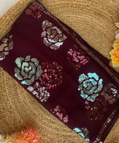 Sequin Rose Saree