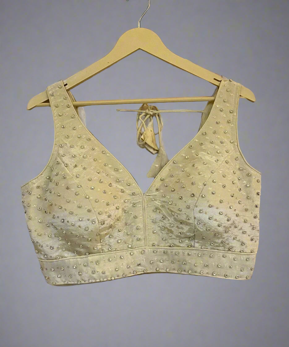 Beige Colored Embellished Blouse