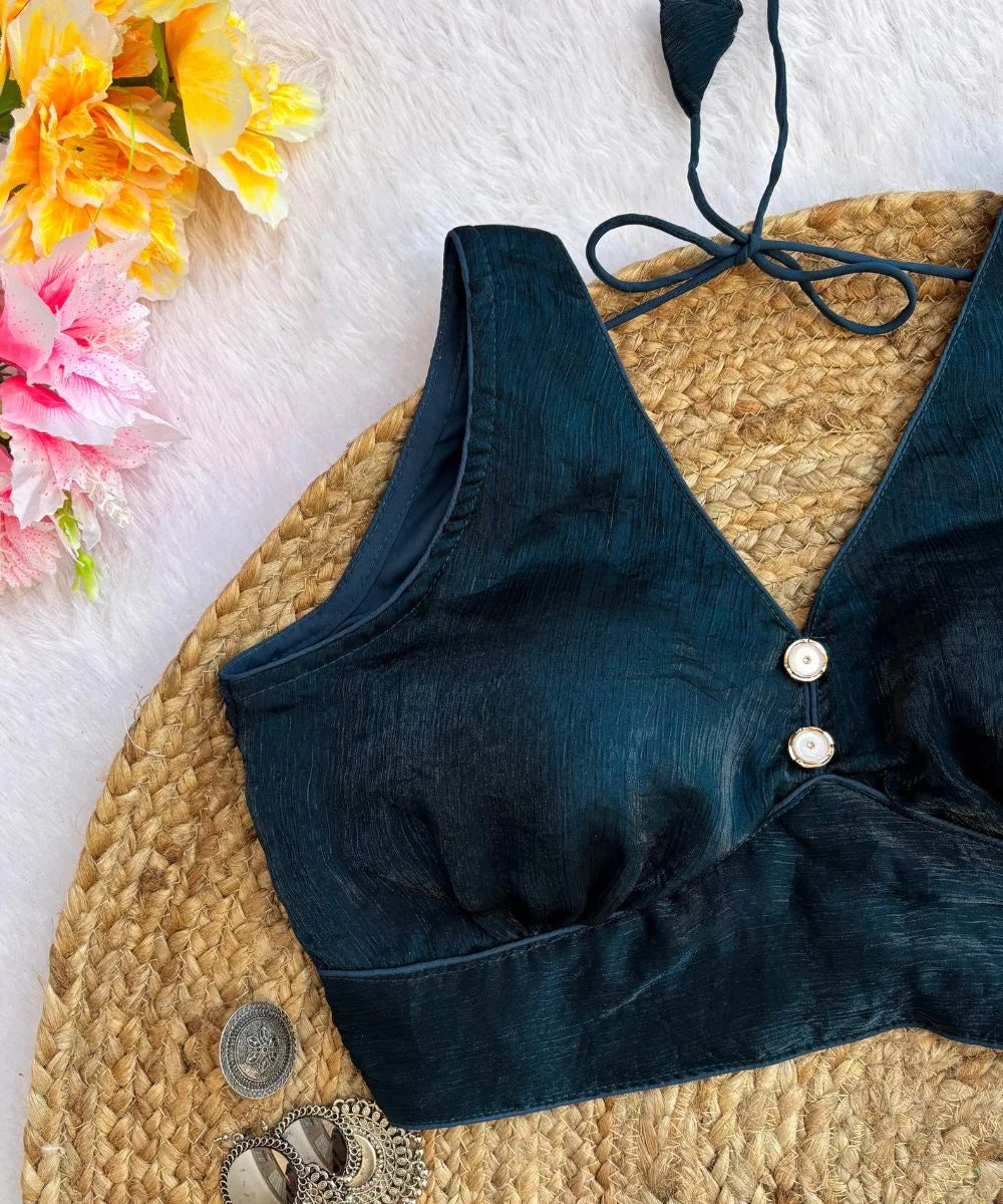 Turquoise Colored Sleeveless Blouse