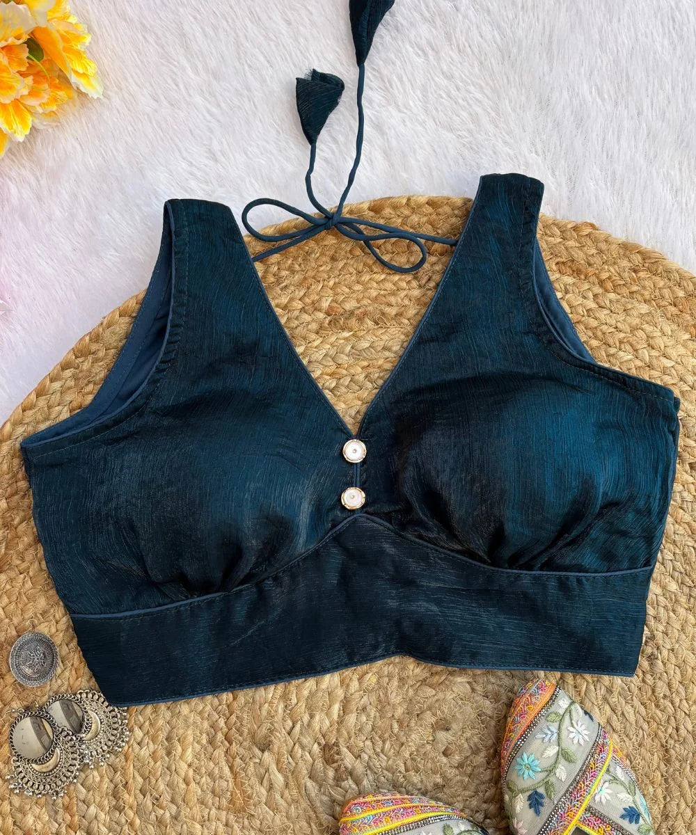 Turquoise Colored Sleeveless Blouse