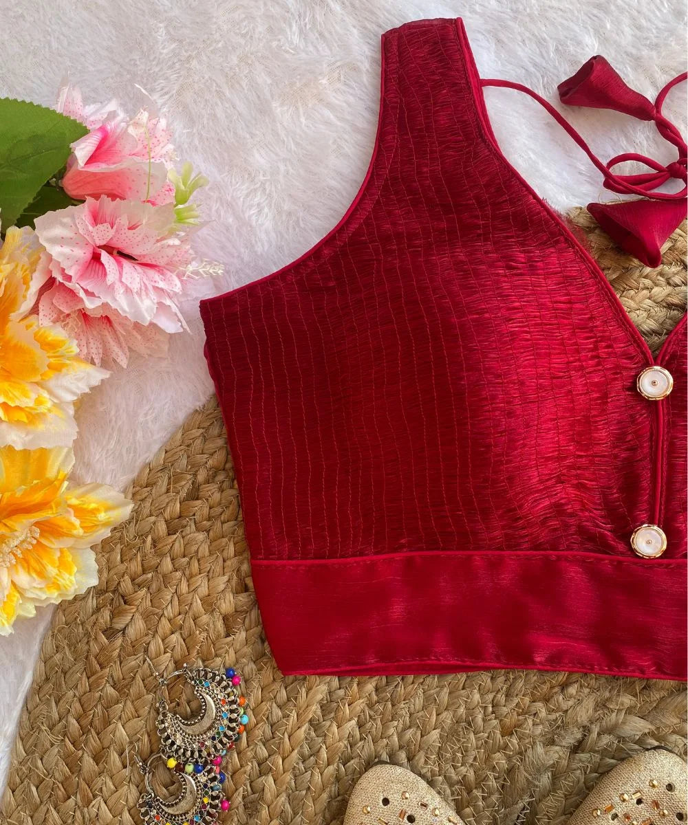 Red Self-Designed Blouse