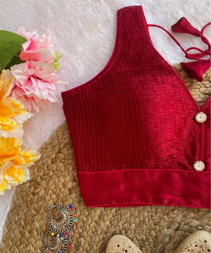 Red Self-Designed Blouse