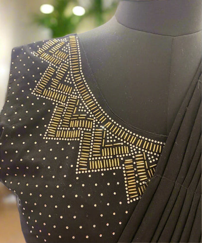 Bold Black One Minute Saree