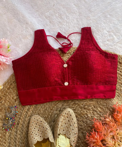 Red Self-Designed Blouse