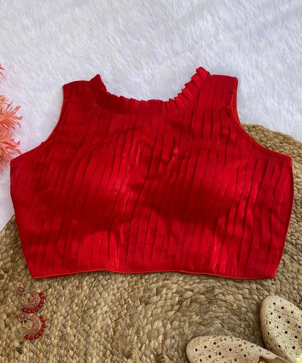 Ruby Red Self-Designed Blouse