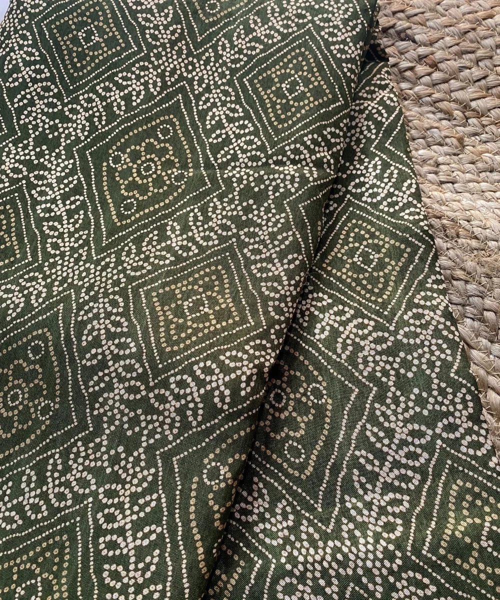 Green Bandhani Saree with Blouse