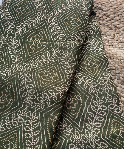 Green Bandhani Saree with Blouse