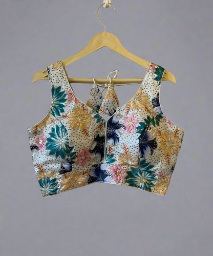 White Floral Printed Blouse