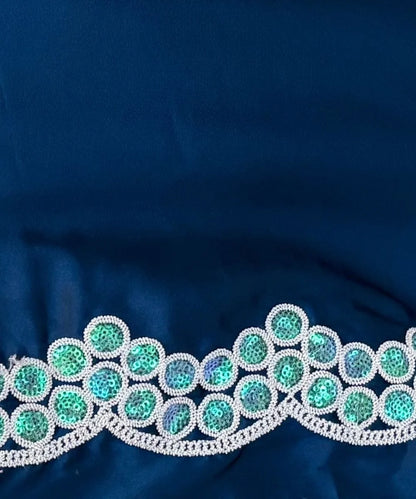 Sea Blue Floral Saree