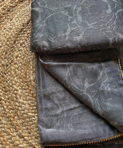 Gracious Grey Floral Saree