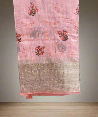 Peach Colored Floral Saree