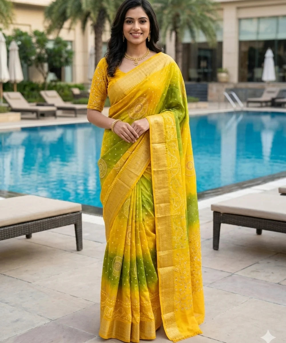 Festive Bandhej Saree for Women