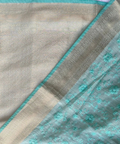 Sea Green Colored Saree