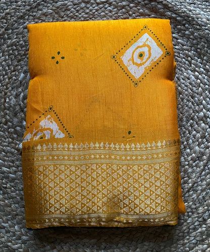 Elegant Yellow Bandhej Saree