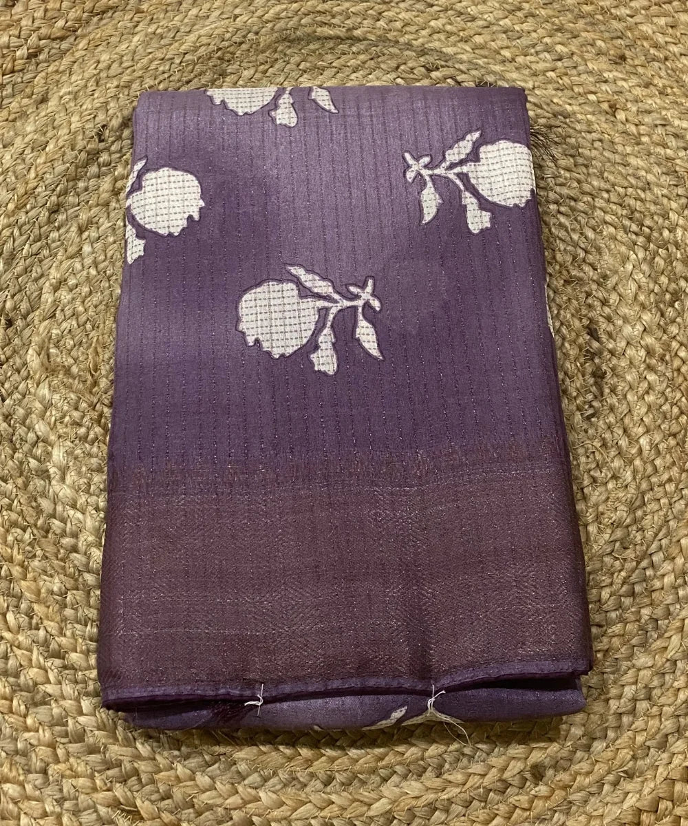Purple Colored Floral Print Saree