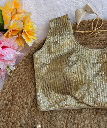 Golden Sequin Blouse for Party