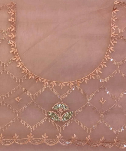 Net Peach Saree