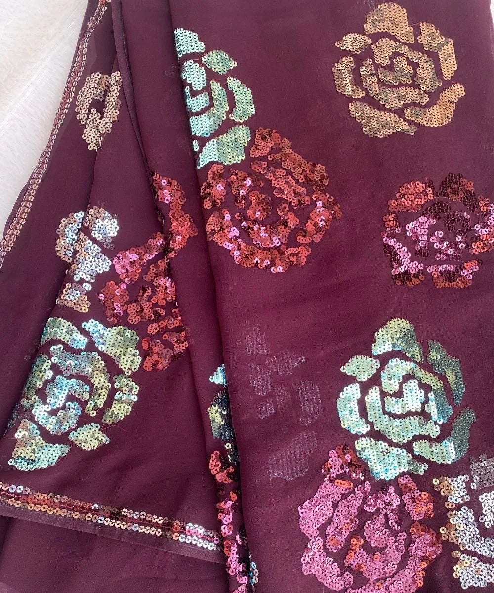Sequin Rose Saree