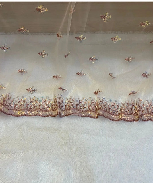 Sequin Bloom Net Saree