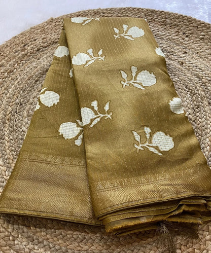 Golden Colored Party Wear Saree