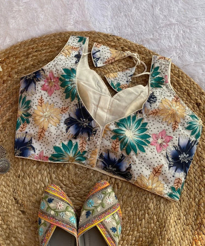 White Floral Printed Blouse